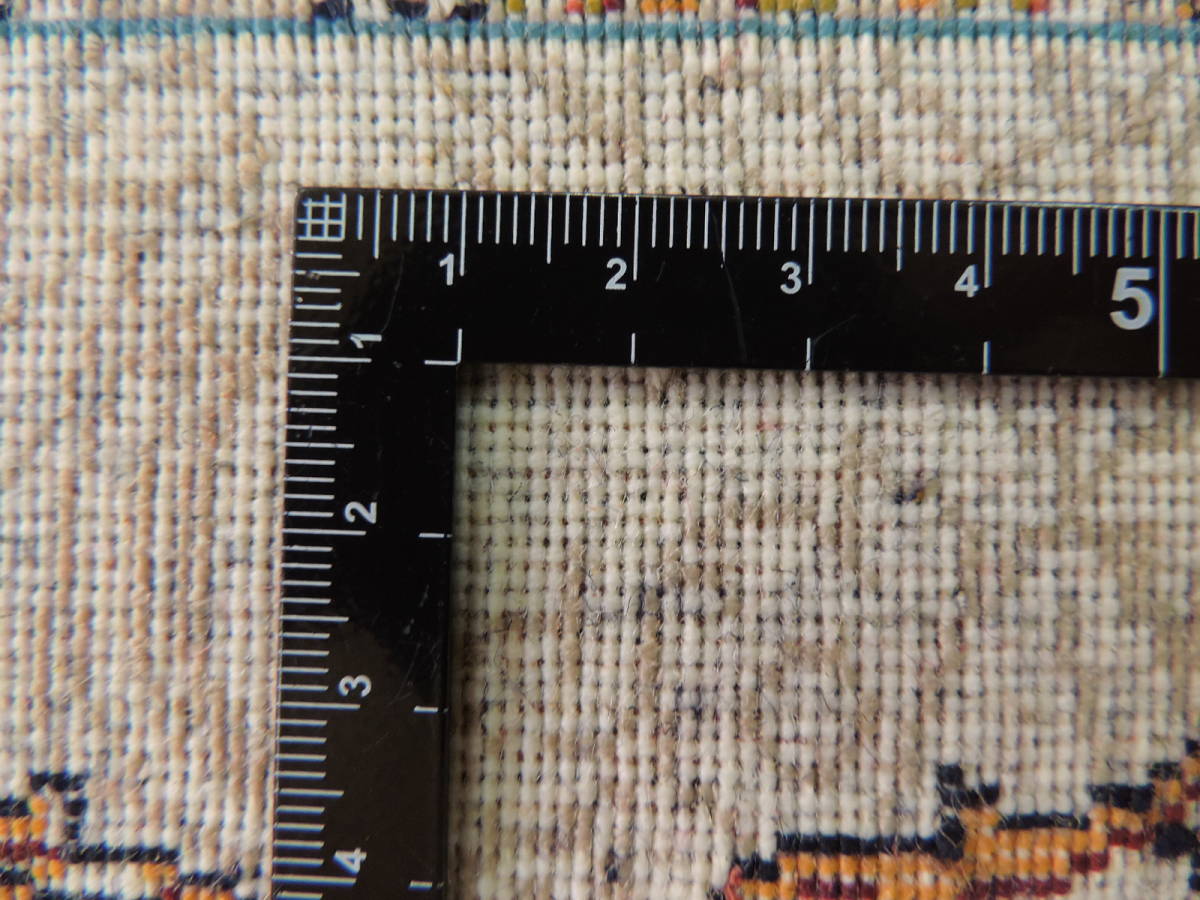 ペルシャ絨毯 玄関マット 150×100cm カーペット ラグ 63万ノット 高密度 ウィルトン 機械織り ペルシャ絨毯の本場 イラン産 本物保証 g08_画像8