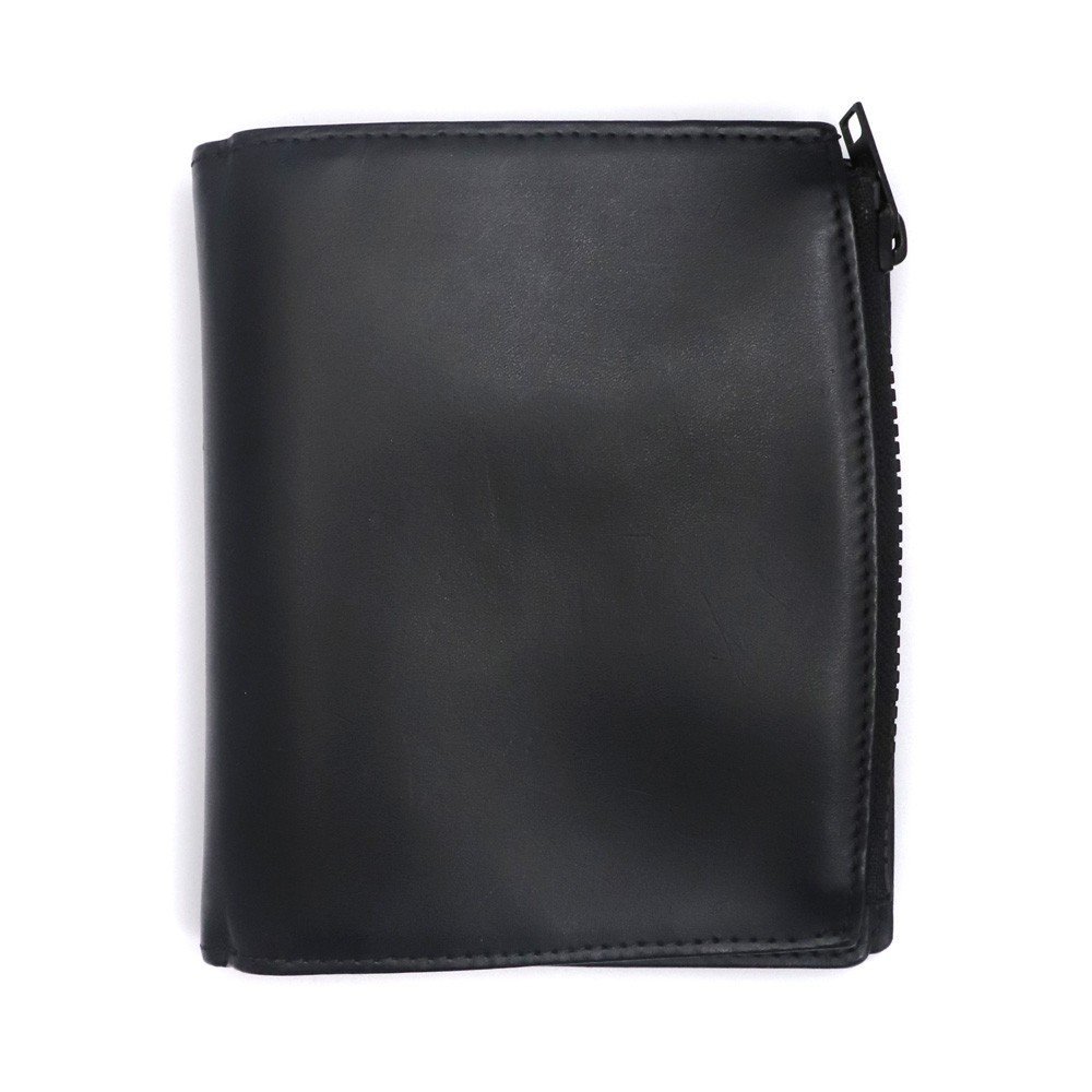 MAISON MARGIELA large size folding in half leather wallet black mezzo n Margiela purse 