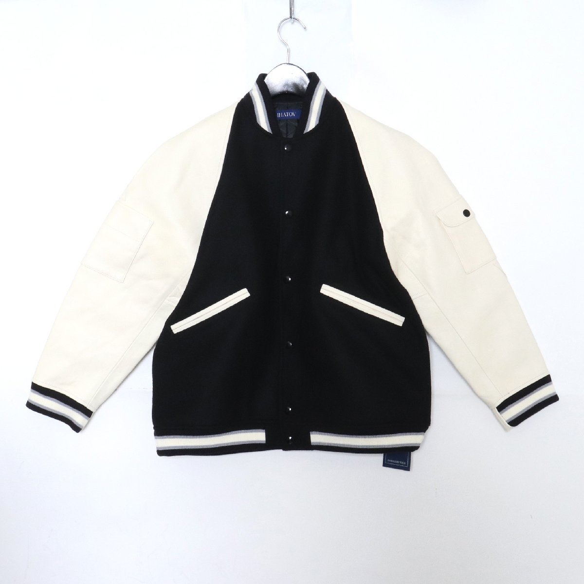 未使用 定価126500円 IHATOV VARSITY JACKET ジャケット スタジャン ブラック Sサイズ イーハトーブ