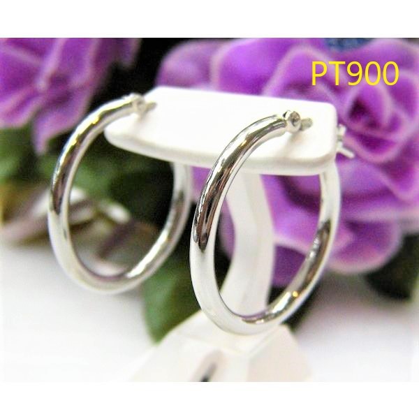 [ new goods ] PT900 pipe hoop earrings ring earrings 2×20mm [ platinum ][ both ear ][ wheel ..][ free shipping ]
