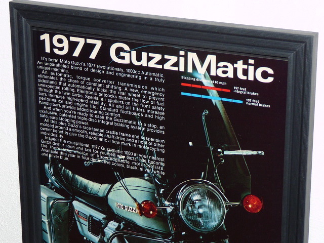 1977年 USA 洋書雑誌広告 額装品 Moto Guzzi V1000 Guzzimatic モトグッチ (A4サイズ) / 検索用 店舗 看板 ディスプレイ サインの画像2