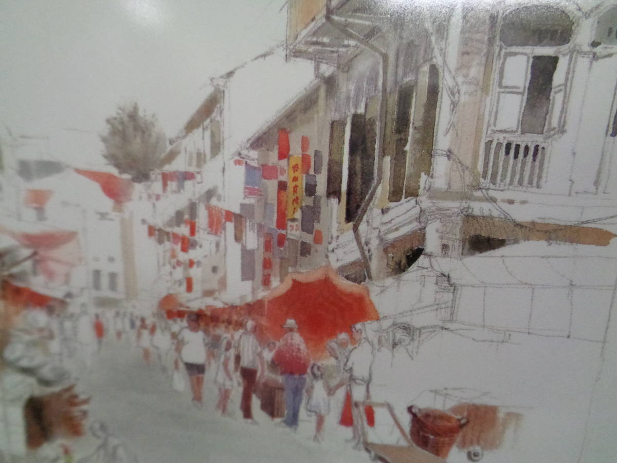 額入 画家WAN SOON KAN 水彩画/風景画/プリント画 インテリア 額入 画家WAN SOON KAN 水彩画/風景画/プリント画 インテリア