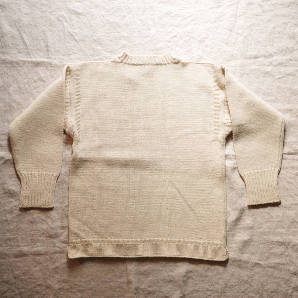 LE TRICOTEUR GUERNSEY wool knit sweater WHITE ル・トリコチュール ガンジーセーター_画像1