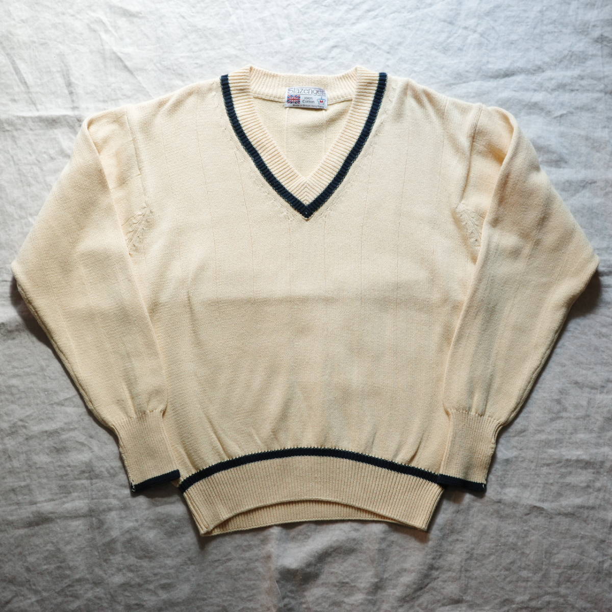 【全品送料無料】 Made knit cotton tilden Slazenger in チルデンコットンニット Mサイズ表記 kong Hong Mサイズ
