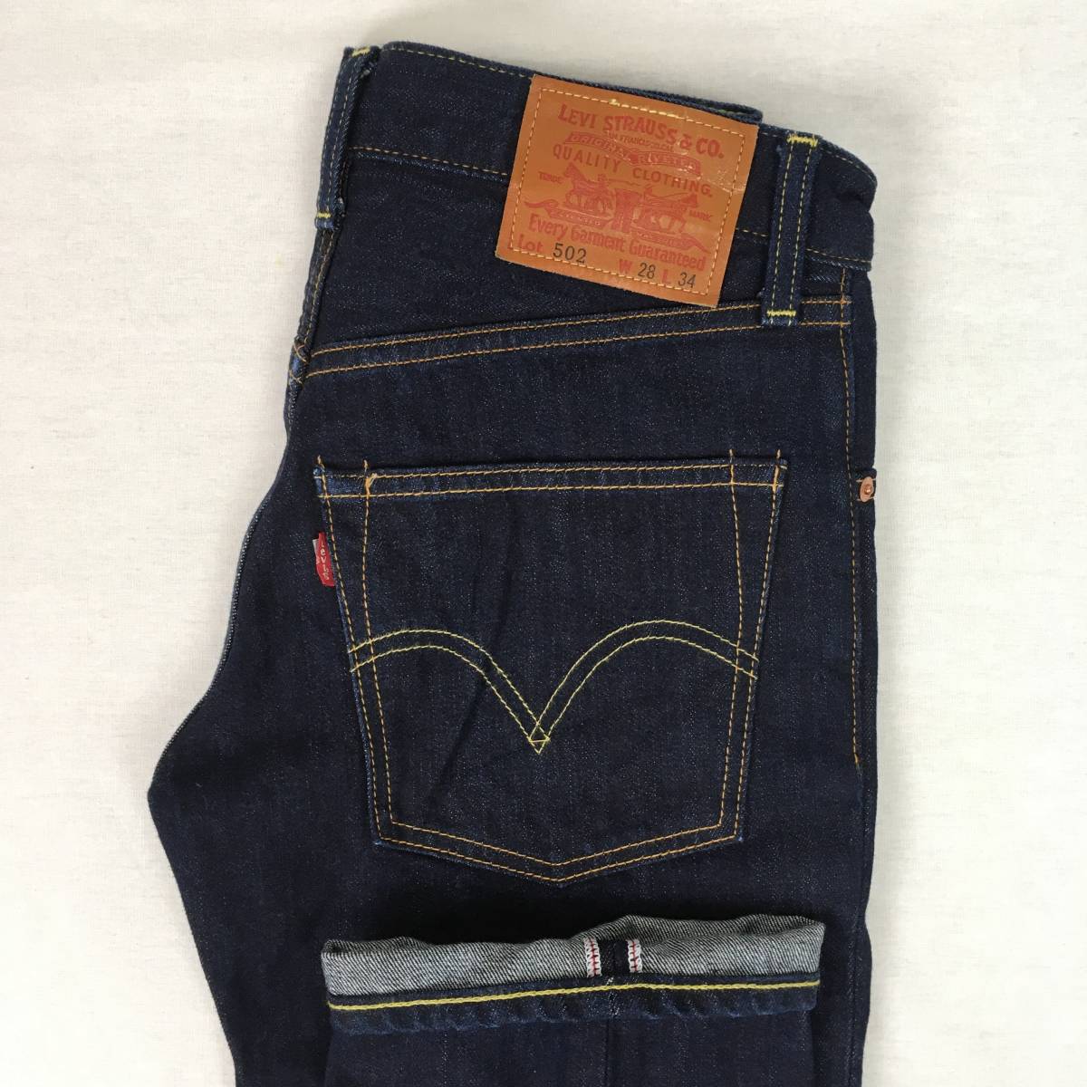 Levi's リーバイス 502 00502-0064 レギュラー フィット ストレート 13oz デニム パンツ ジーンズ W28 L34 ジップフライ 革パッチ_画像1