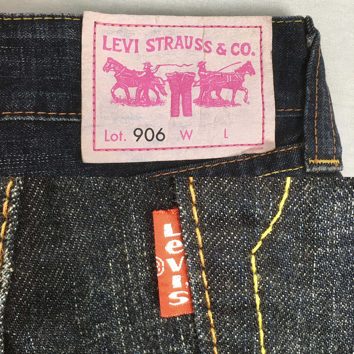 Levi's リーバイス 906 NL906-0001 日本製 07年 W28 ブーツカット デニム ジップフライ ユーズド加工_画像9