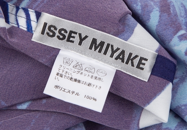  Issey Miyake ISSEY MIYAKE marble print poncho tops white blue 2 [ lady's ]