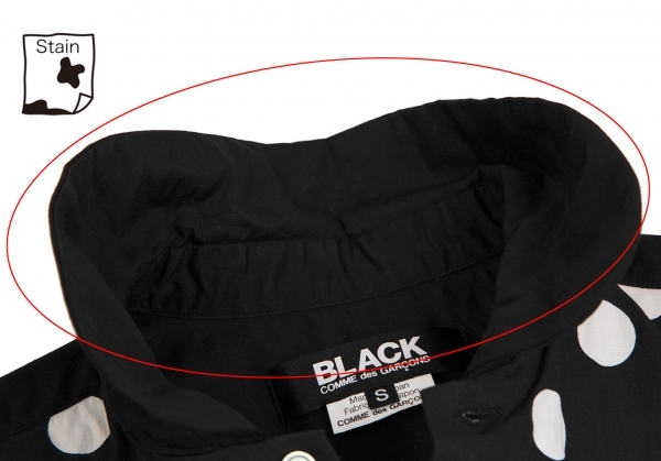 ブラックコムデギャルソンBLACK COMME des GARCONS フロントドットペーストラウンドカラーシャツ 黒S 【レディース】_画像5