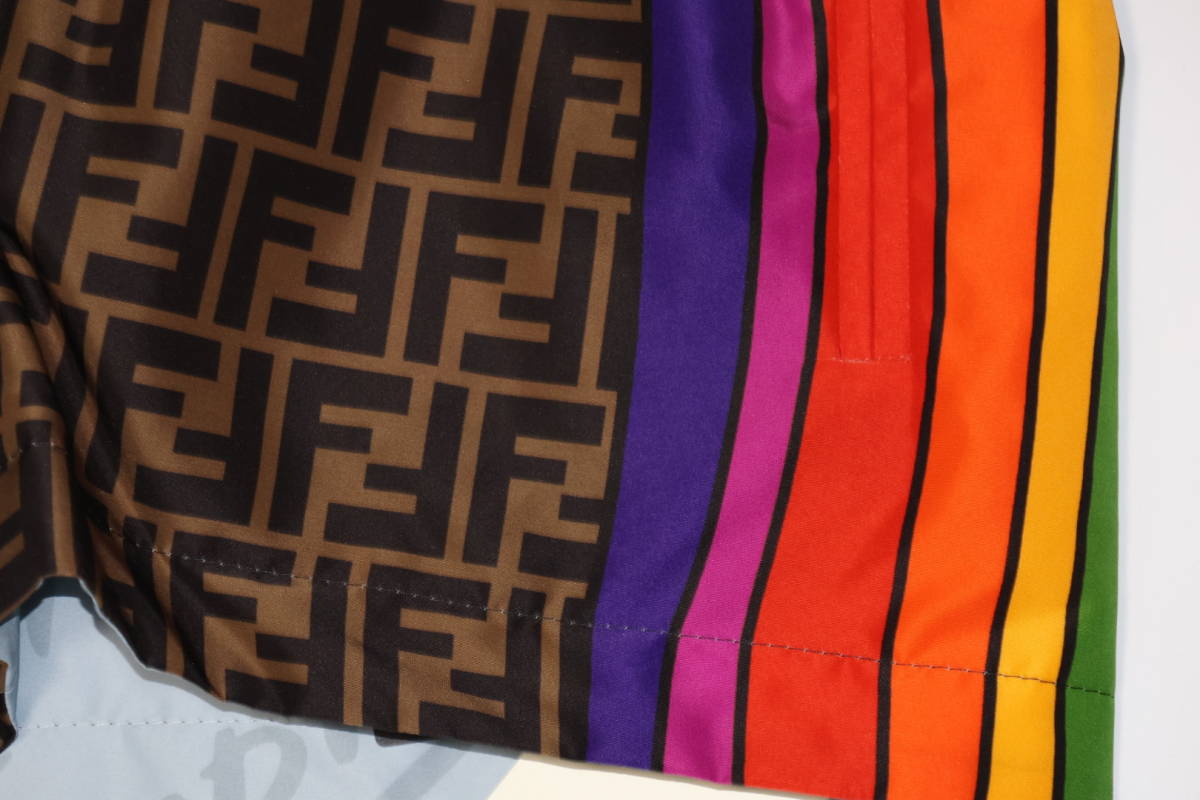 新品 22SS FENDI ショートパンツ ブラウンナイロン FF リバーシブル フェンディ 定価13万円