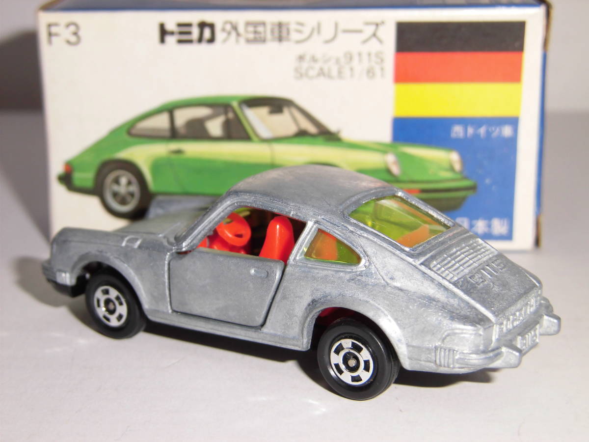 ☆トミカ F3-1 ポルシェ911S：PORSCHE911S（無塗装/赤シート/初期