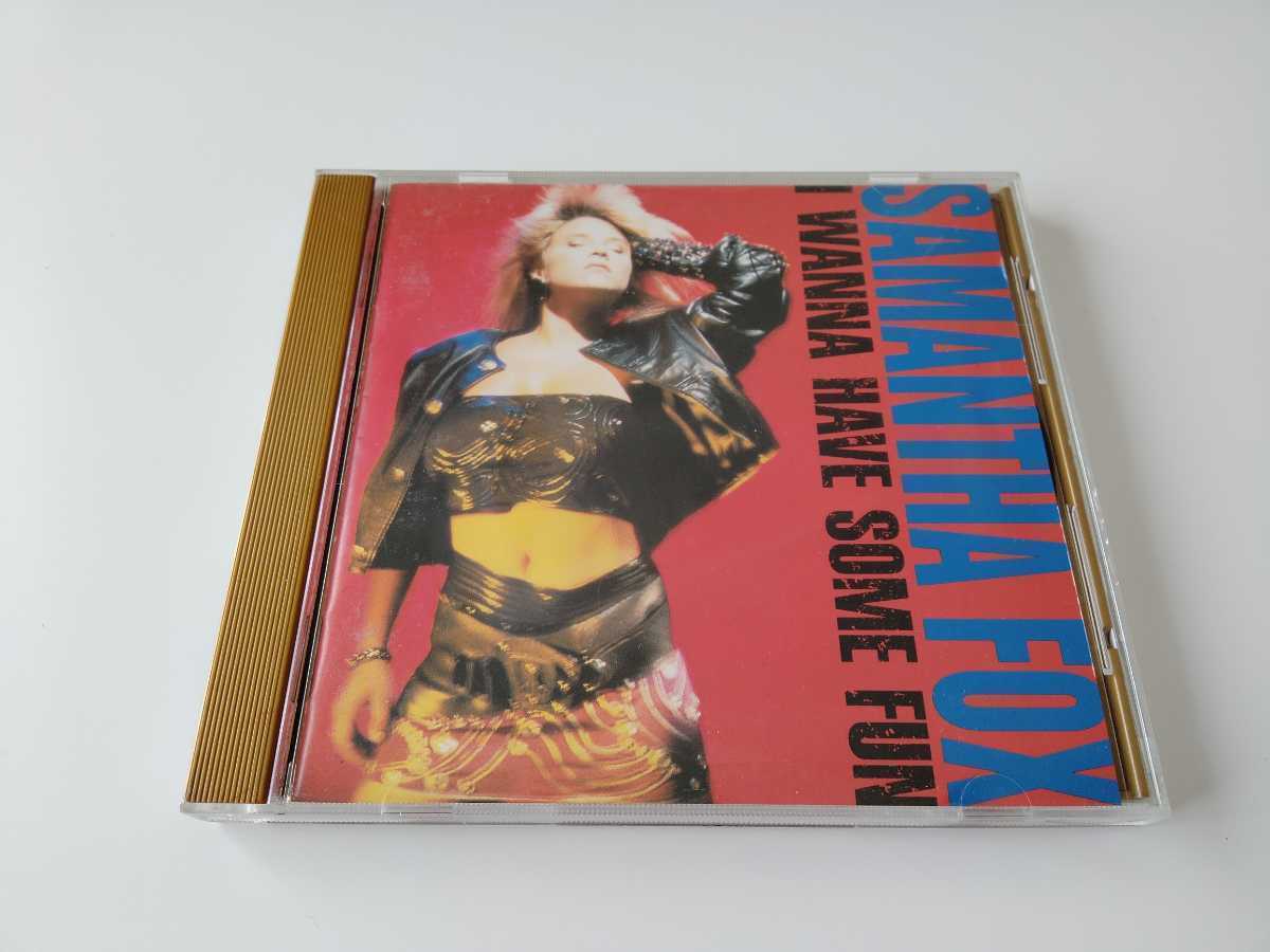 【限定ゴールドCD】Samantha Fox / 赤い誘惑 I Wanna Have Some Fun 日本盤24K GOLD CD JIVE/アルファ 34B2-70 88年3rd,入手困難ゴールドCD_画像1