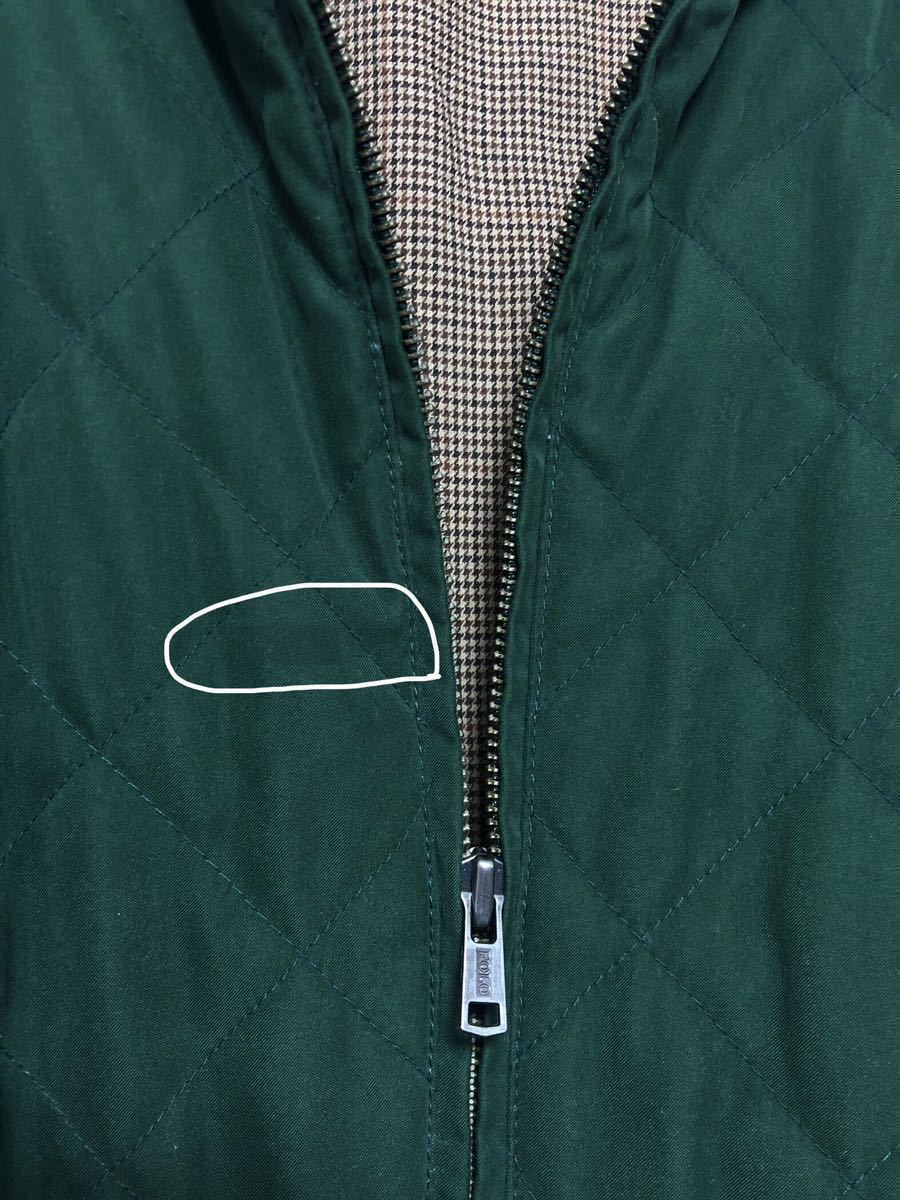 90s POLO GOLF Ralph Lauren JACKET LL グリーン アウター キルティング ジャケット ブルゾン フルジップ ポロゴルフ ナイガイ ビンテージ_画像6