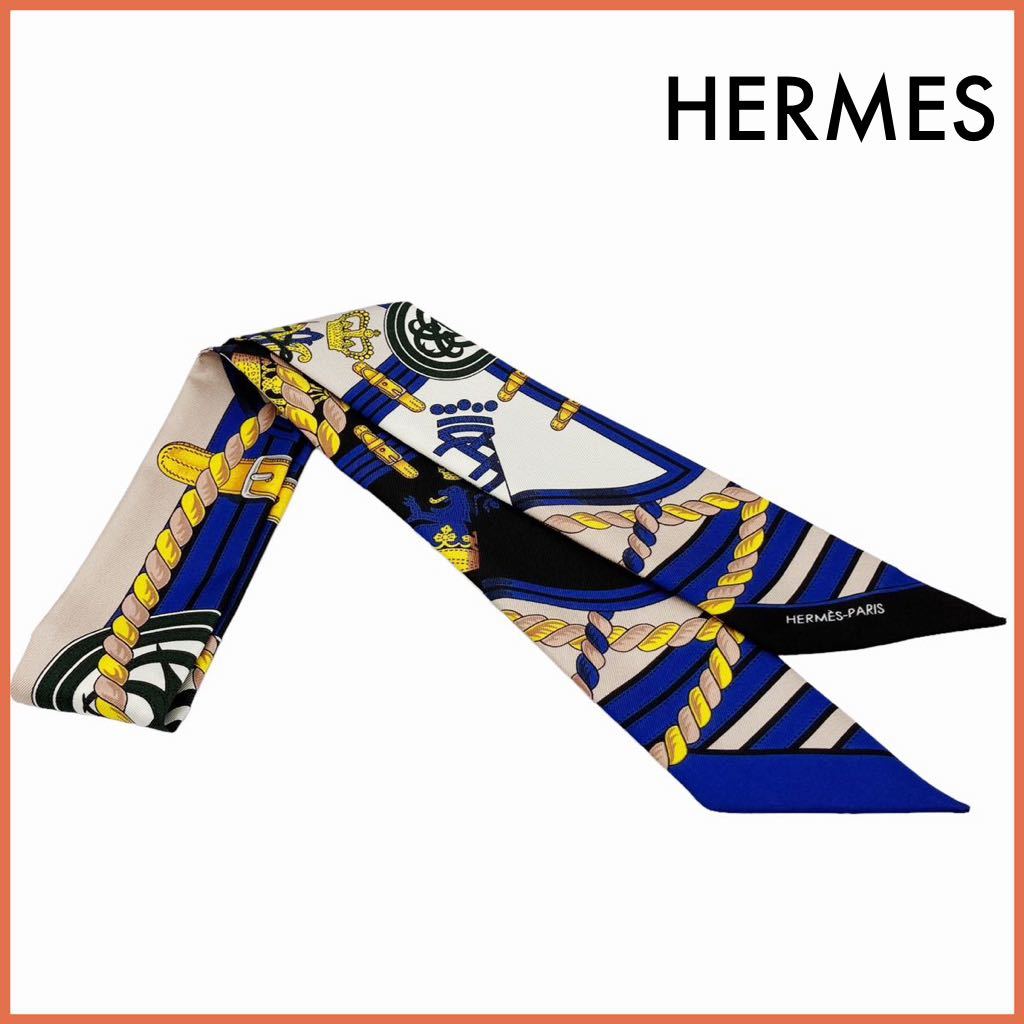 【美品】エルメス HERMES ツイリー GRANDE TENUE 馬の礼装 スカーフ ツイリースカーフ エルメスツイリー レディースファッション  財布、帽子、ファッション小物