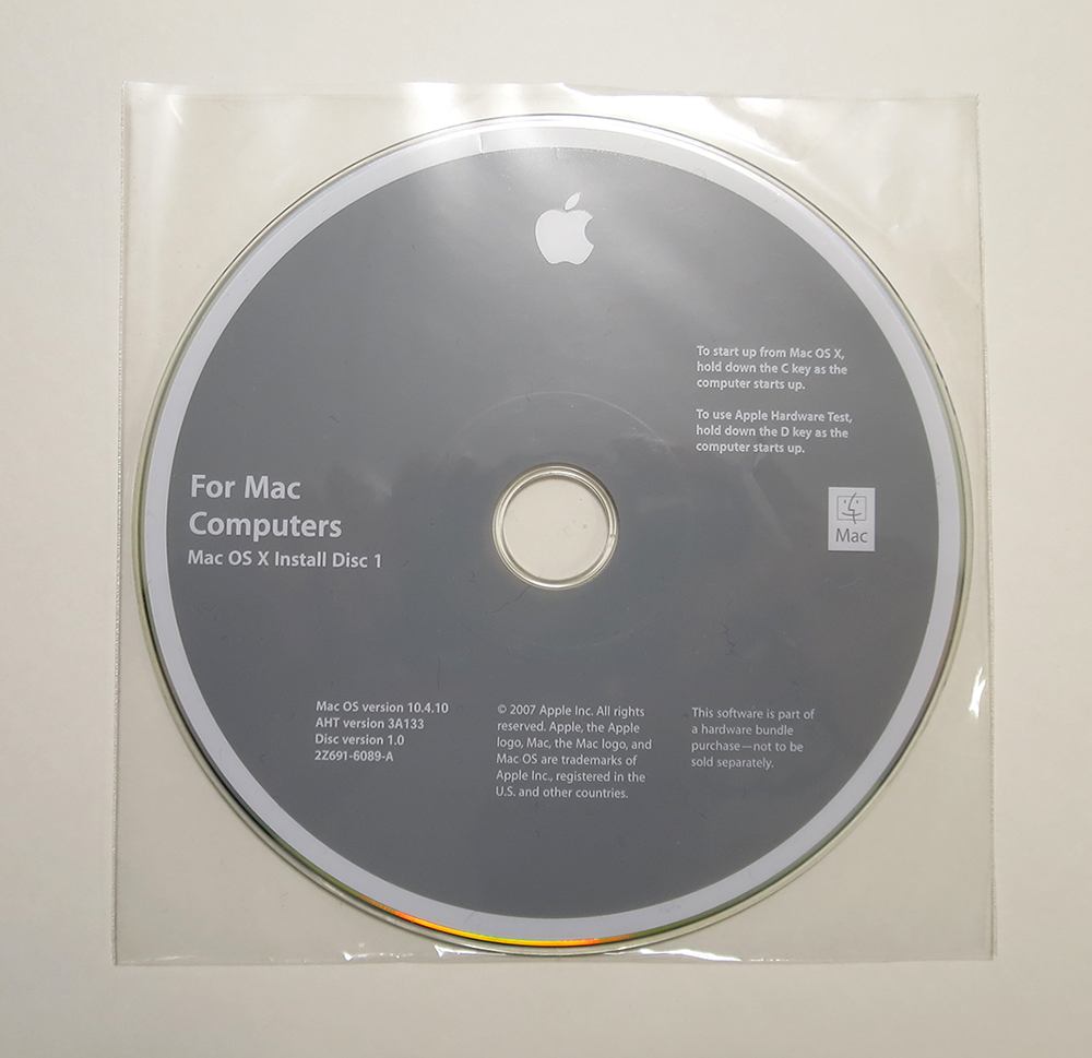 MacOS X 10.1インストールディスク