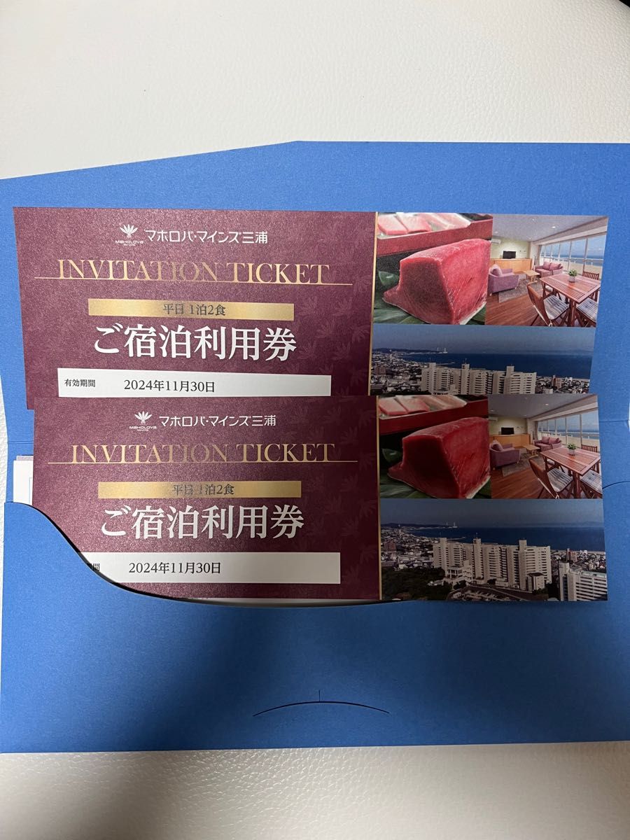 マホロバ・マインズ三浦 平日1泊2食付きご宿泊利用券2枚 2024年11月30