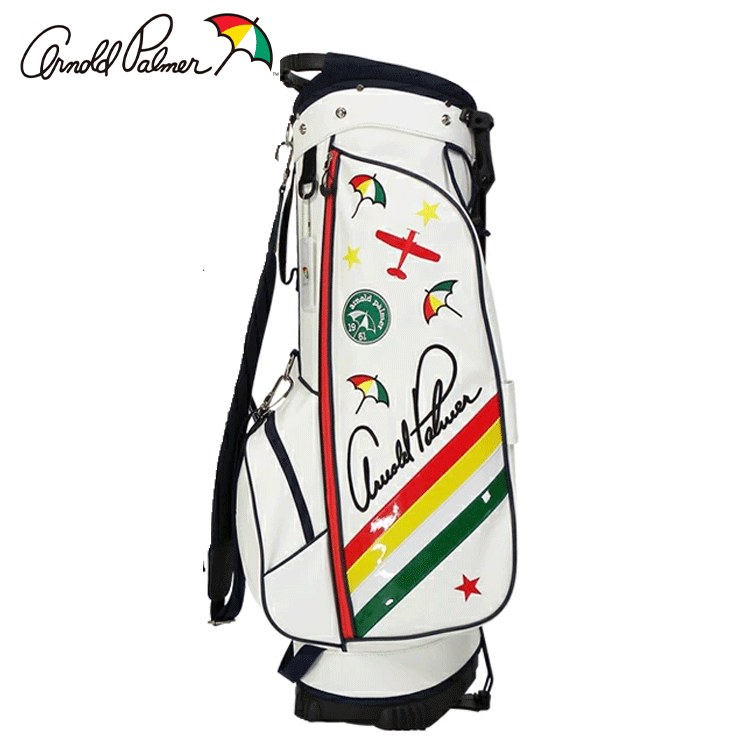 Arnold Palmer スタンド式キャディバッグ APCB-08J【アーノルドパーマー】【ゴルフ】【9.0型】【ホワイト】