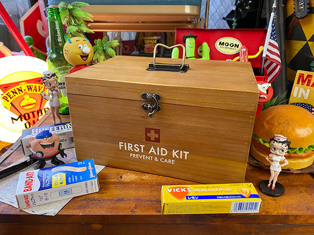  wood made first aid box L size # american miscellaneous goods America miscellaneous goods first-aid kit 