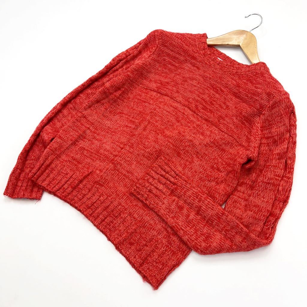 Ne-Net * Ne-net........ симпатичный! шерсть вязаный свитер женский красный ML соответствует шт .. Street б/у одежда MIX#S821
