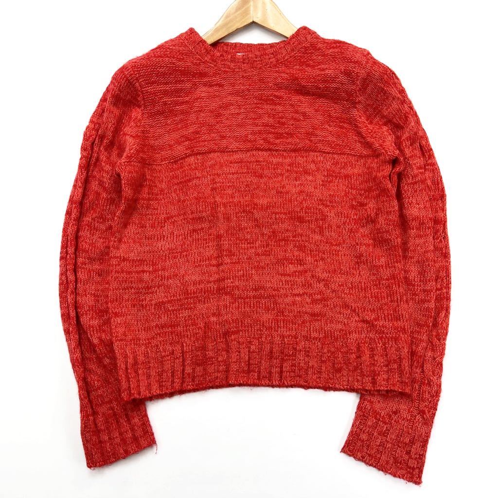  Ne-Net * Ne-net........ симпатичный! шерсть вязаный свитер женский красный ML соответствует шт .. Street б/у одежда MIX#S821