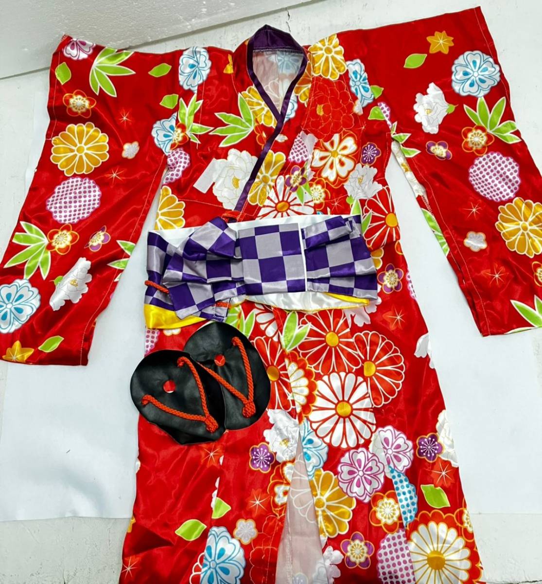 K416-O15-2085 ◇ 不二家 ペコちゃん 人形 店頭用 等身大 首振り レトロ 非売品 高さ約110㎝ 着せ替え用衣装2点付き クリスマス/着物 ②_画像10