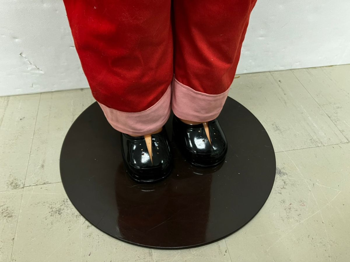 K416-O15-2085 ◇ 不二家 ペコちゃん 人形 店頭用 等身大 首振り レトロ 非売品 高さ約110㎝ 着せ替え用衣装2点付き クリスマス/着物 ②_画像7
