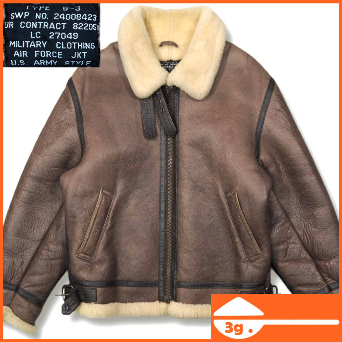 T-ポイント5倍】 【羊革】ムートンジャケット TYPE B-3 新品定価20万位