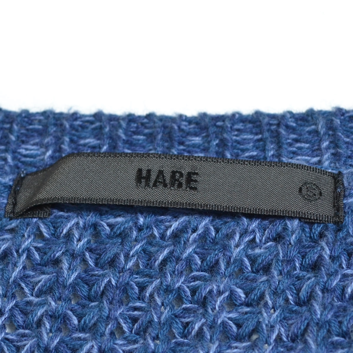 〇328563 HARE ハレ ○ニット セーター ロングスリーブ 長袖 サイズS 綿100% メンズ ブルー 無地_画像6