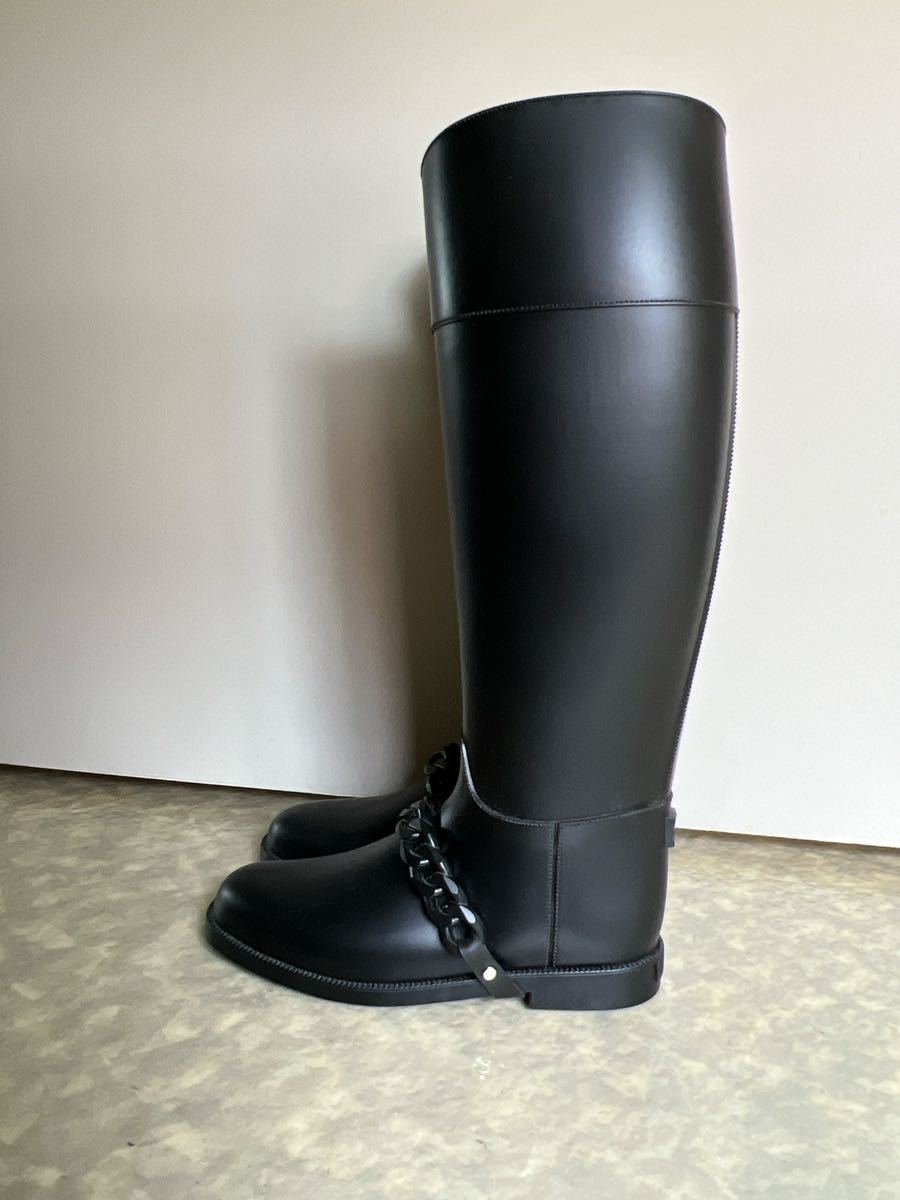 ジバンシィ GIVENCHY チェーン レインブーツ ブラック 長靴