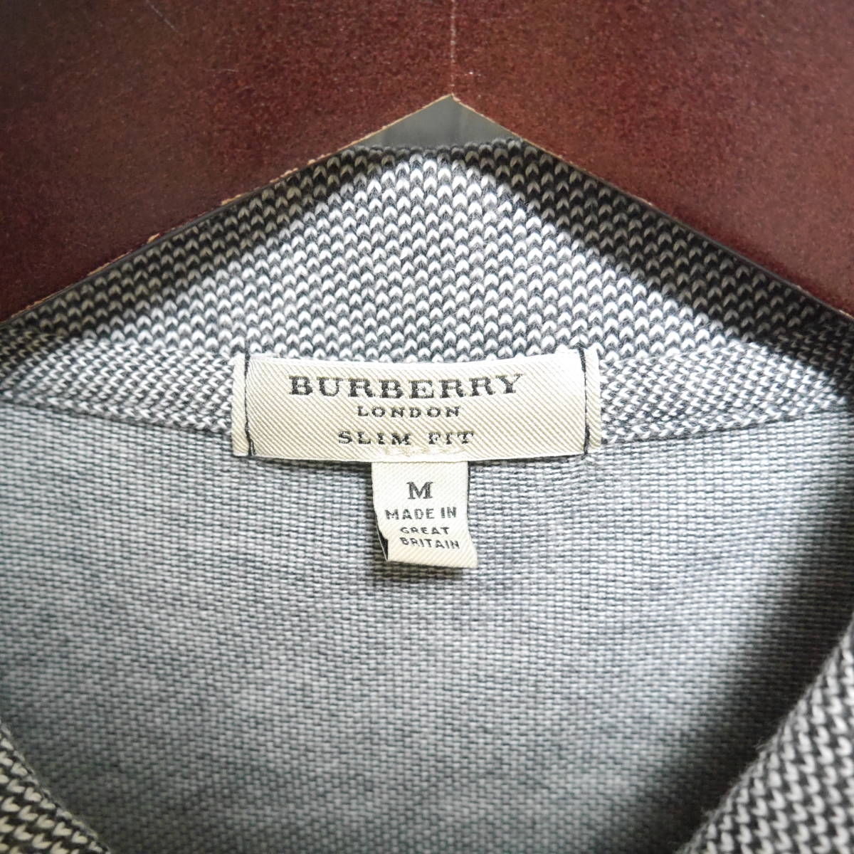 F30 □ BURBERRY LONDON □ バーバリーロンドン　半袖シャツ　グレー　中古　サイズＭ_画像8