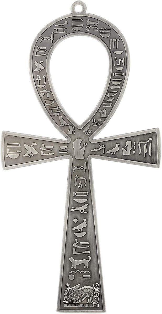 古代エジプト 金属風アンク十字架（アンティークシルバー風）彫像/ 生命力のシンボル (輸入品)_画像1