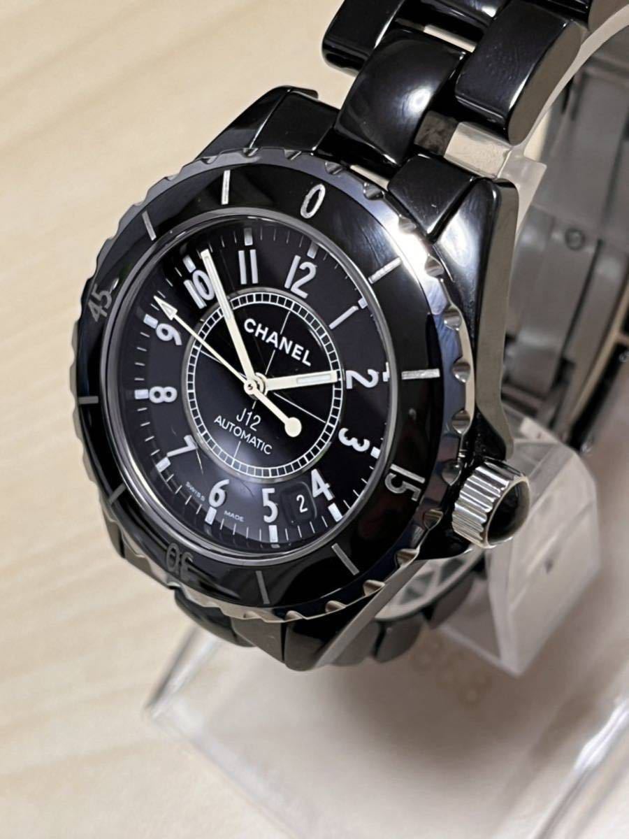 稼働 CHANEL(シャネル) 腕時計 J12マットブラックH0685メンズ /セラミック 黒_画像3