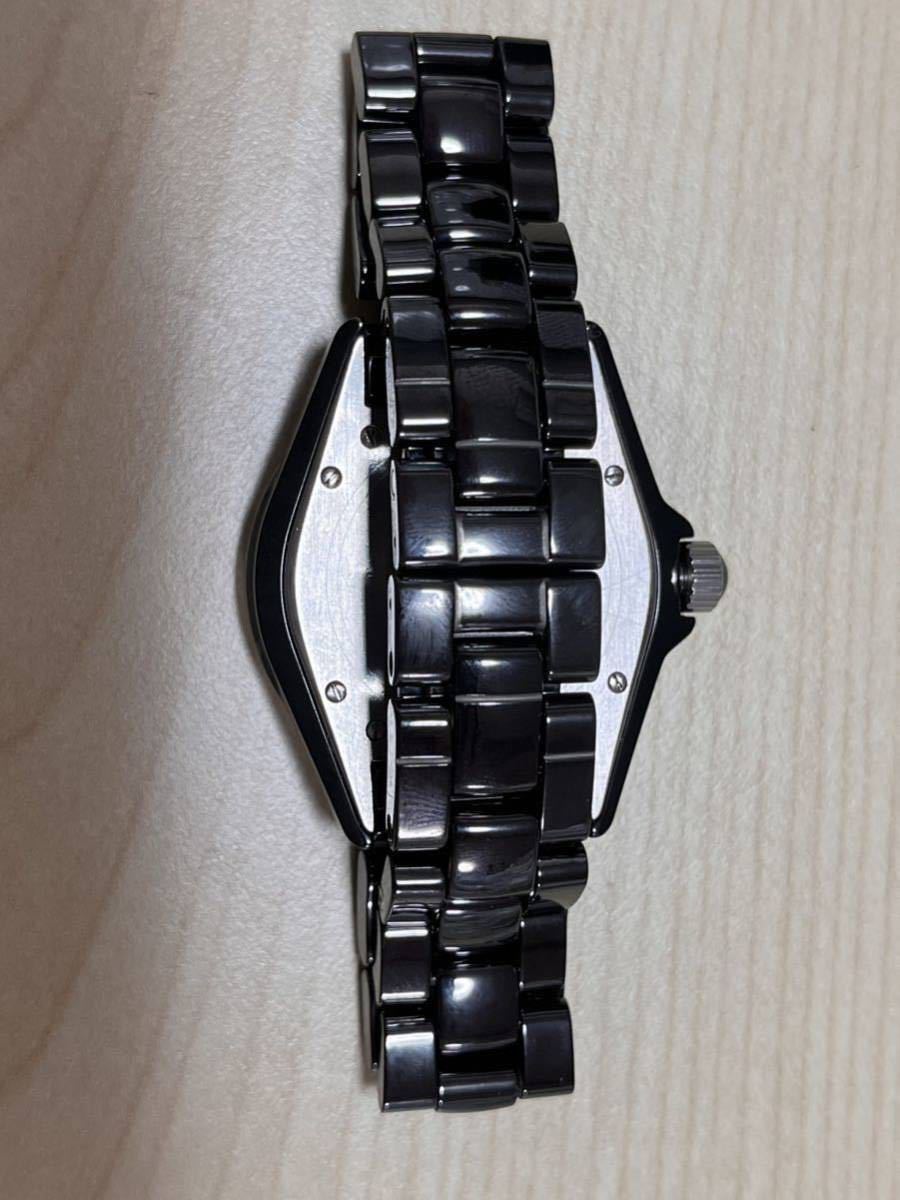 稼働 CHANEL(シャネル) 腕時計 J12マットブラックH0685メンズ /セラミック 黒_画像9
