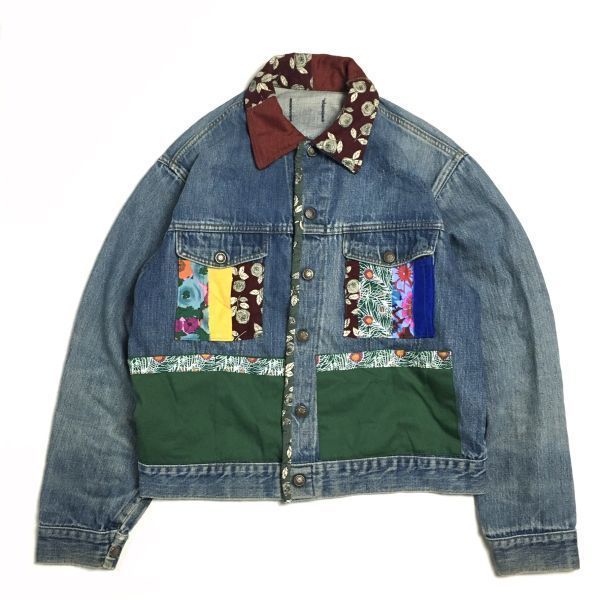 新しいエルメス 90s デニムジャケット ジージャン ハンドペイント