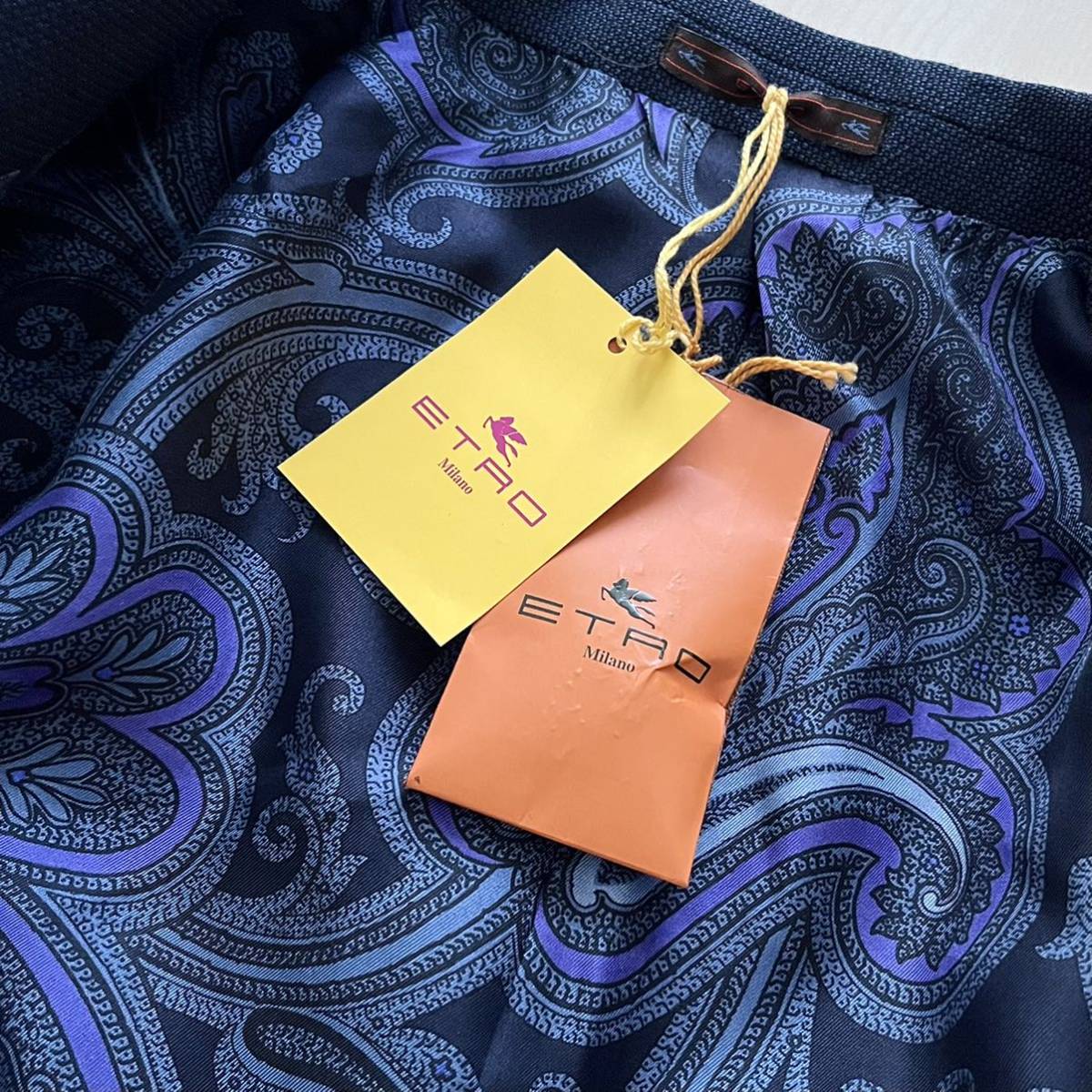 美品】【極上】ETRO エトロ テーラードジャケット ネイビー 紺 無地