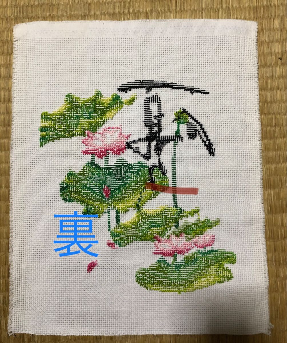 クロスステッチ　クロススティッチ　ハンドメイド　完成品　刺繍　「夏」