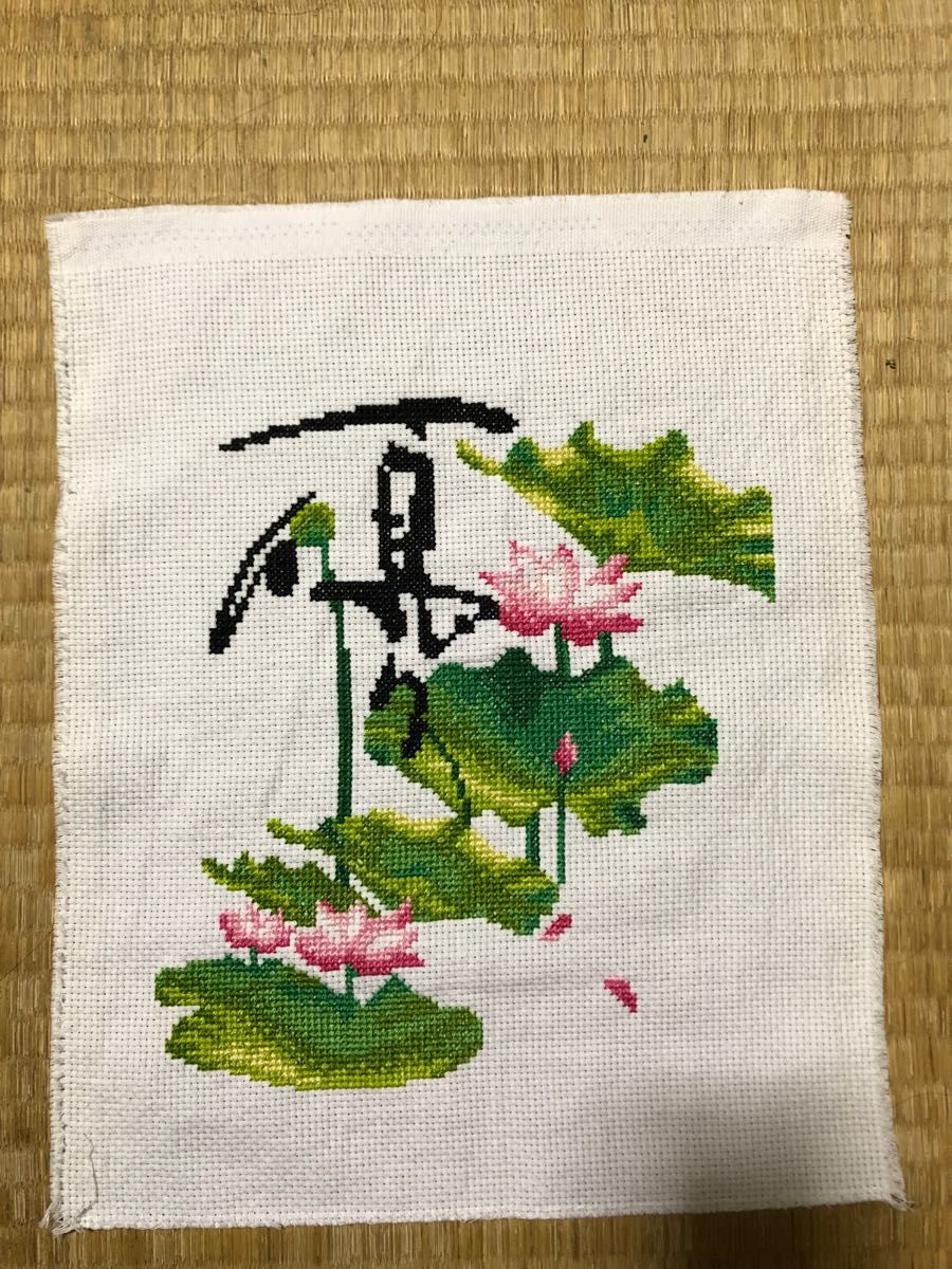 クロスステッチ　クロススティッチ　ハンドメイド　完成品　刺繍　「夏」