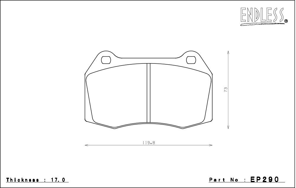 エンドレス ブレーキパッド CC35 type-E (N84M) フロント ステージア WGNC34改 H9/10～H13/10 RB26DETT オーテックバージョン_画像2
