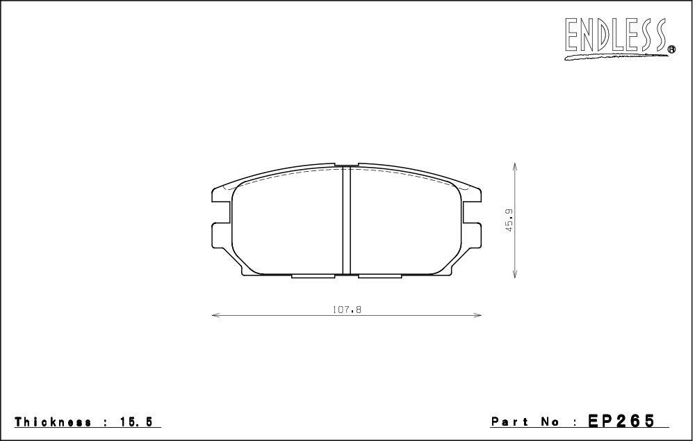 エンドレス ブレーキパッド CC43 (N35S) リア ランサーエボリューション6 CP9A H10/2～H12/9 RS 純正ブレンボキャリパー非装着車_画像2