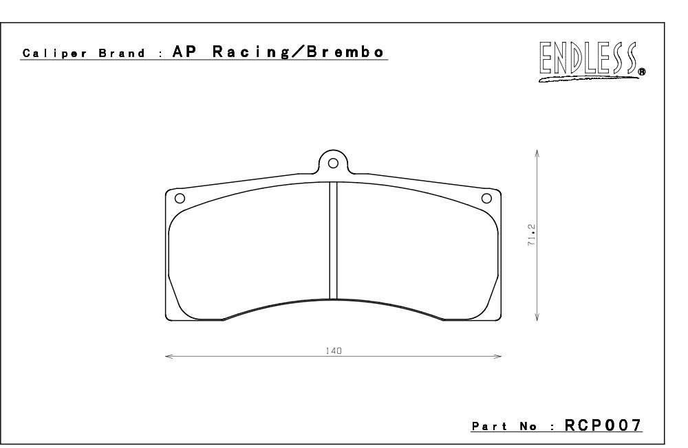 エンドレス APレーシング製 レーシングキャリパー用 ブレーキパッド CC40 (ME20) CP5788キャリパー用 ピストン:4_画像2