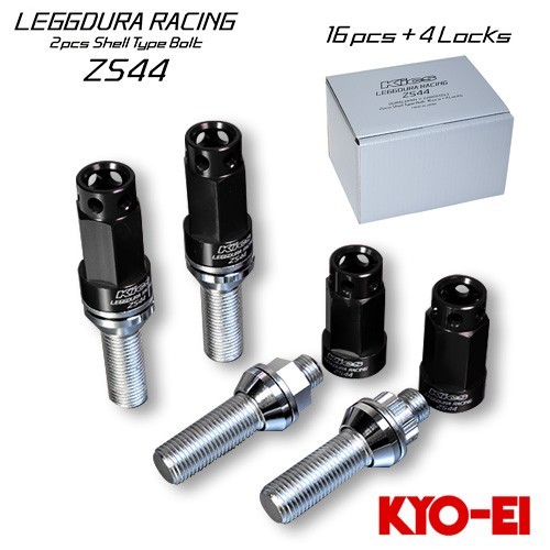 協永産業 Kics レデューラレーシング 2pcsシェルタイプボルト ZS44 ブラック M14×P1.5 取付座14R 球面座 首下35 全長91 20pcsセット (16