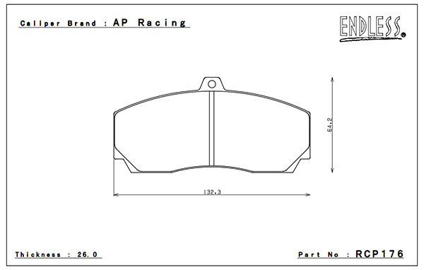 エンドレス APレーシング製 レーシングキャリパー用 ブレーキパッド CC43 (N35S) ピストン:4_画像2