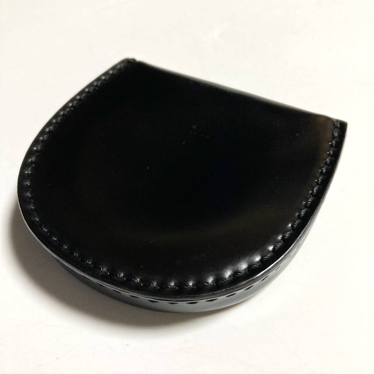 CYPRIS コードバン　馬蹄型　小銭入れ　キプリス　コインケース　財布　ブラック　　馬革　日本製　 _画像2