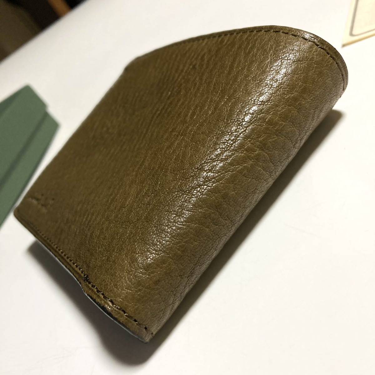 桜 印 Paul Smith 二つ折り コンパクト財布 レザー カーキ PSP363 - 長財布