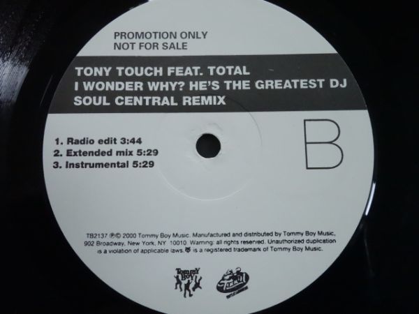 レアremix★Tony Touch/I Wonder Why? He's The Greatest DJ (Double D +Steinski Remix)の画像2