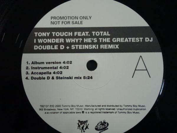 レアremix★Tony Touch/I Wonder Why? He's The Greatest DJ (Double D +Steinski Remix)の画像1