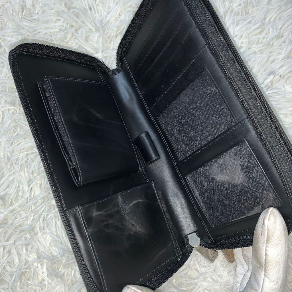 極美品 ダンヒル 長財布 ダブルラウンドジップ オーガナイザー