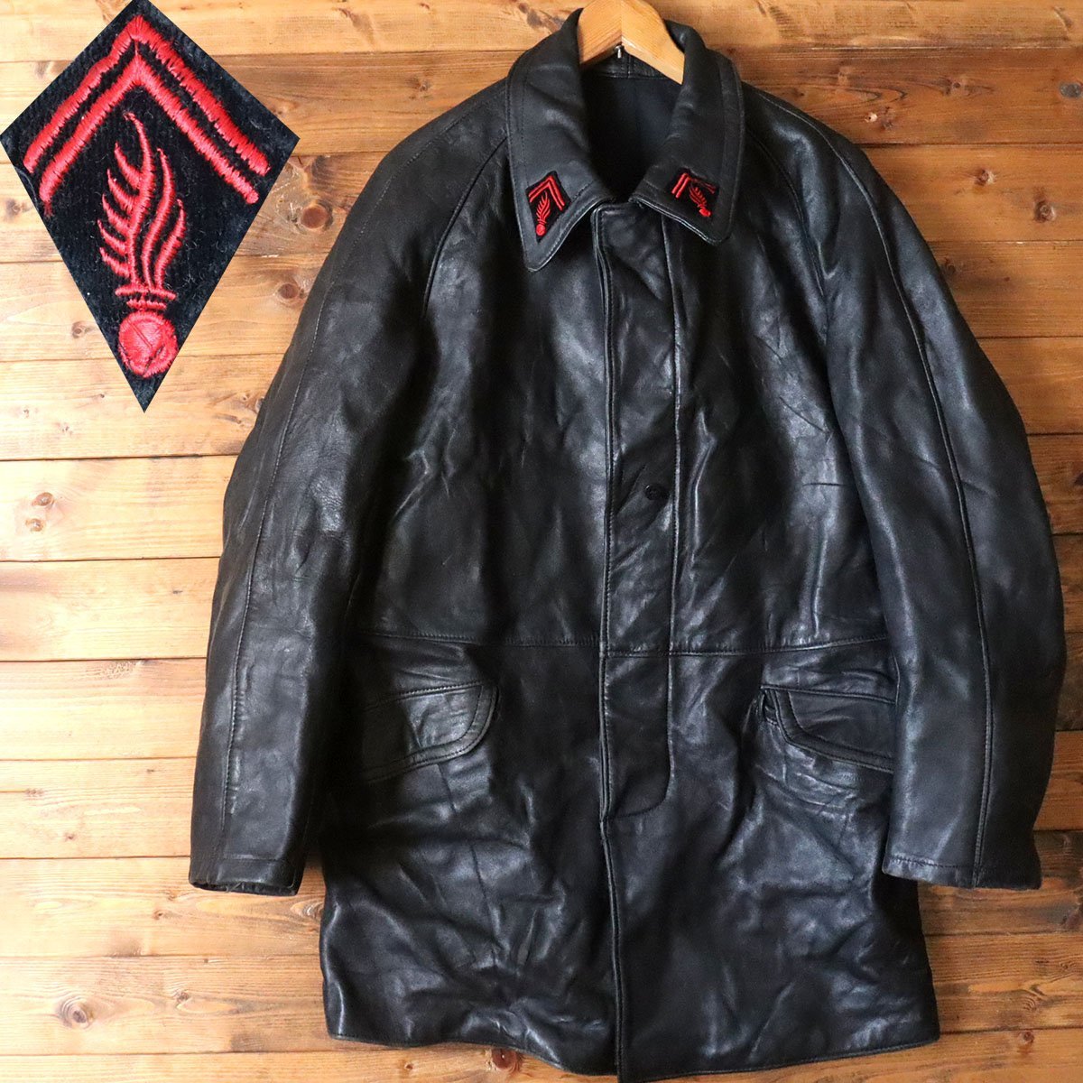 フレンチ 50s-60s ファイヤーマンレザージャケット-