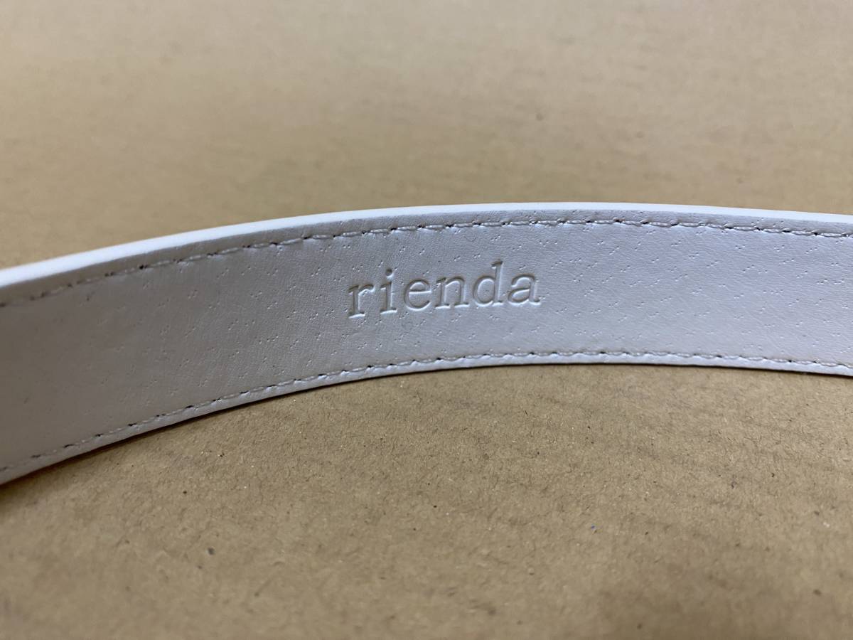 rienda / rienda plate buckle belt thickness 2.5cm white brand stamp not yet have on aged deterioration etc. have cat pohs correspondence uniform carriage Y400 secondhand goods [D-953]