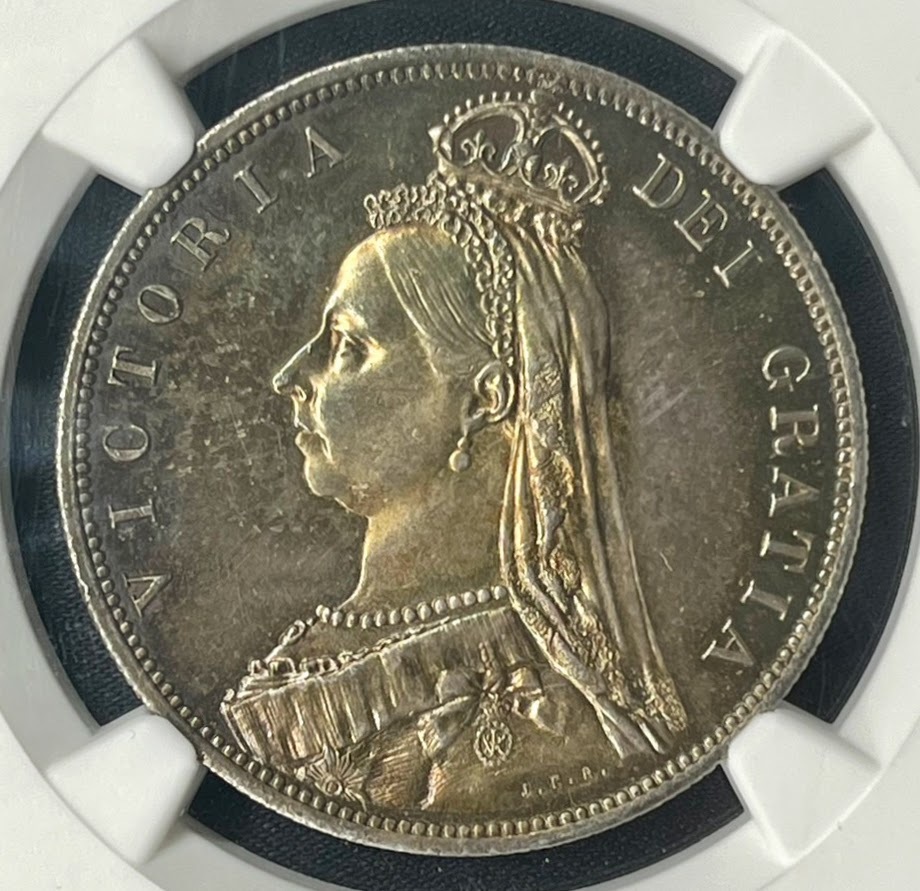 1887 イギリス ビクトリア女王 ジュビリーヘッド ハーフクラウン銀貨