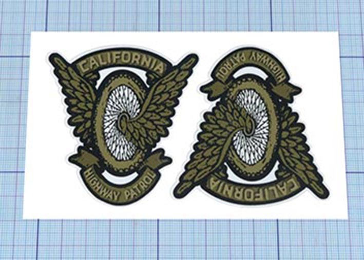 ** Wing highway Patrol * small sticker ** dark Gold Ver. 2 sheets set left right approximately 7cm